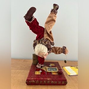 Vintage Jester Figurine in Red and Tan